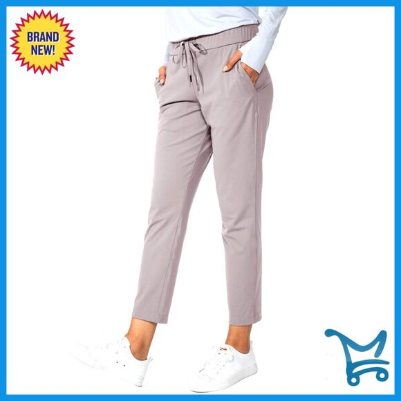 Pants - Stretch Ankle Sweatpants 7/8 Length Deep Pockets Lounge Athletic Travel Wear